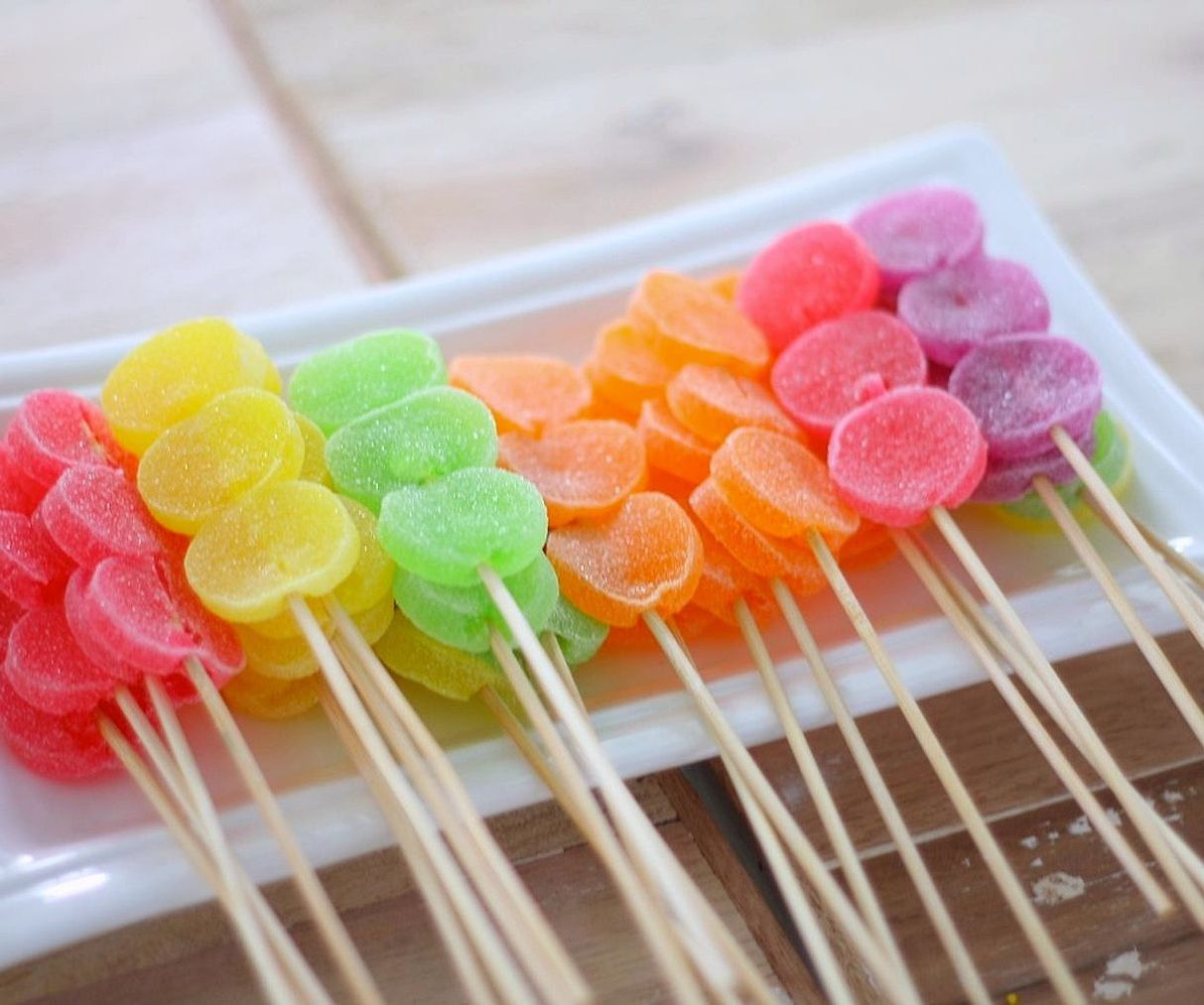 The candy counter piled high with gummy candies and chocolates
